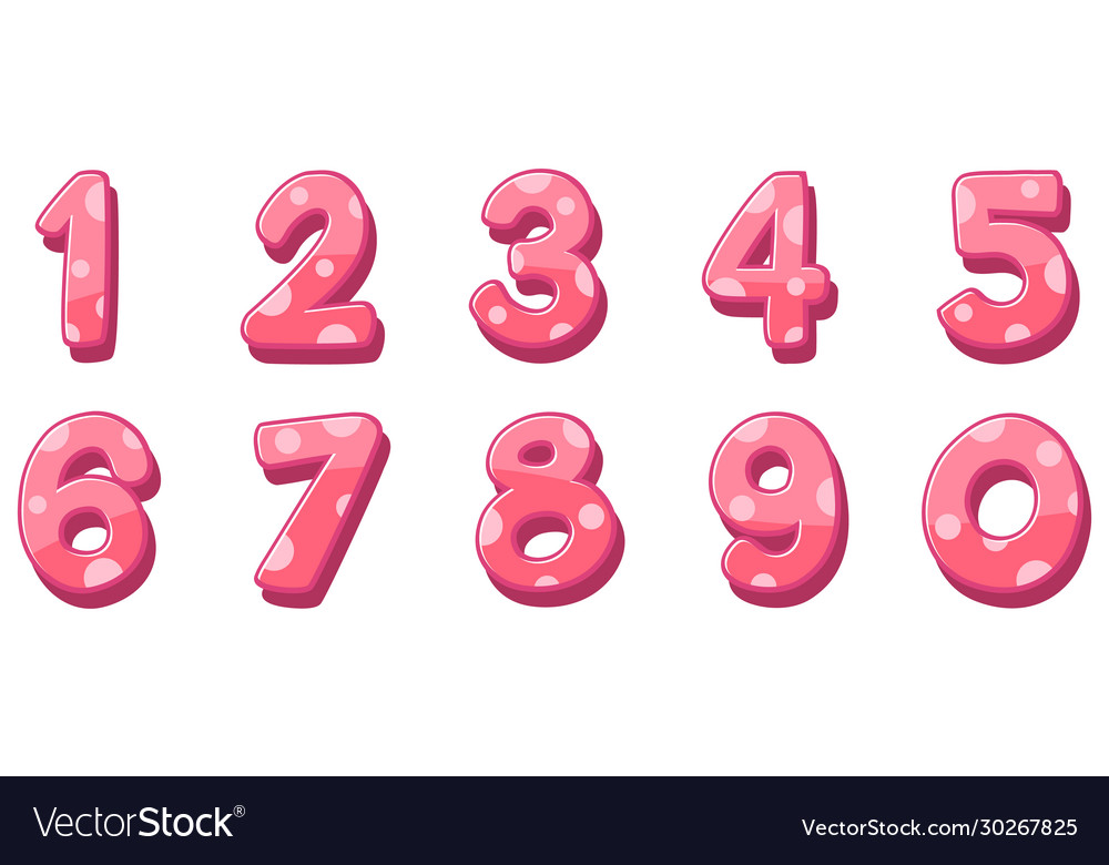 Numbers One to Zero Font - Cartoon Style