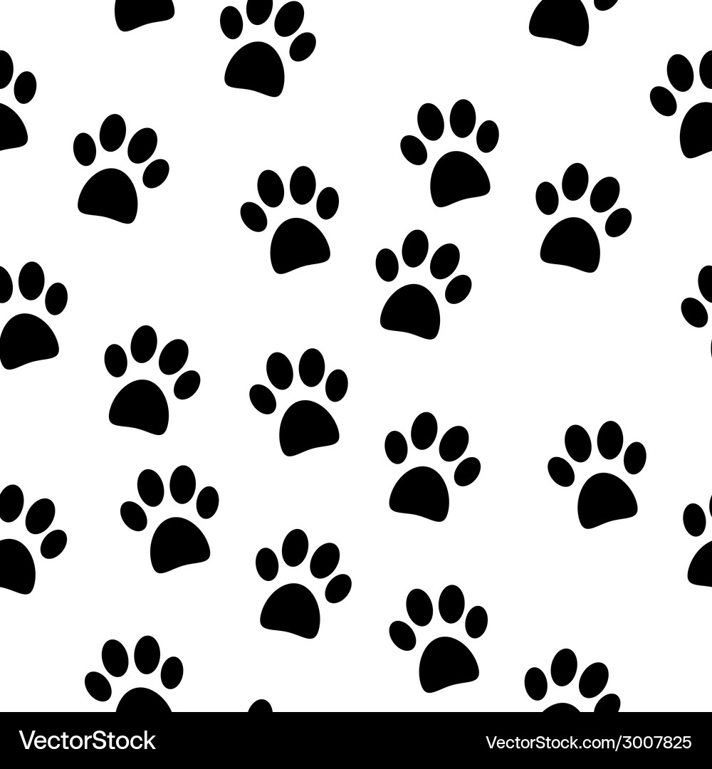 Paw seamless pattern Royalty Free Vector Image