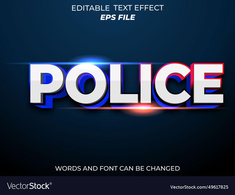 Police Font Effect - 3D Typography