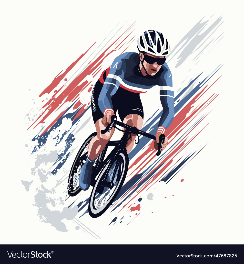 Road cyclist hand-drawn doodle style Royalty Free Vector