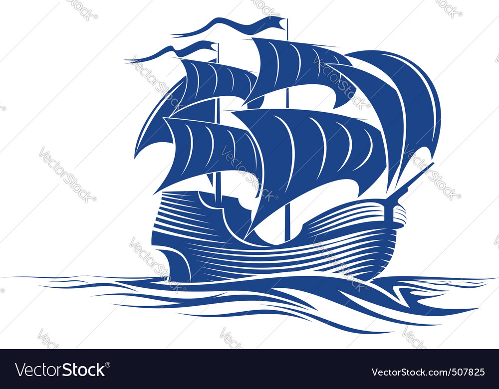 Sail ship Royalty Free Vector Image VectorStock