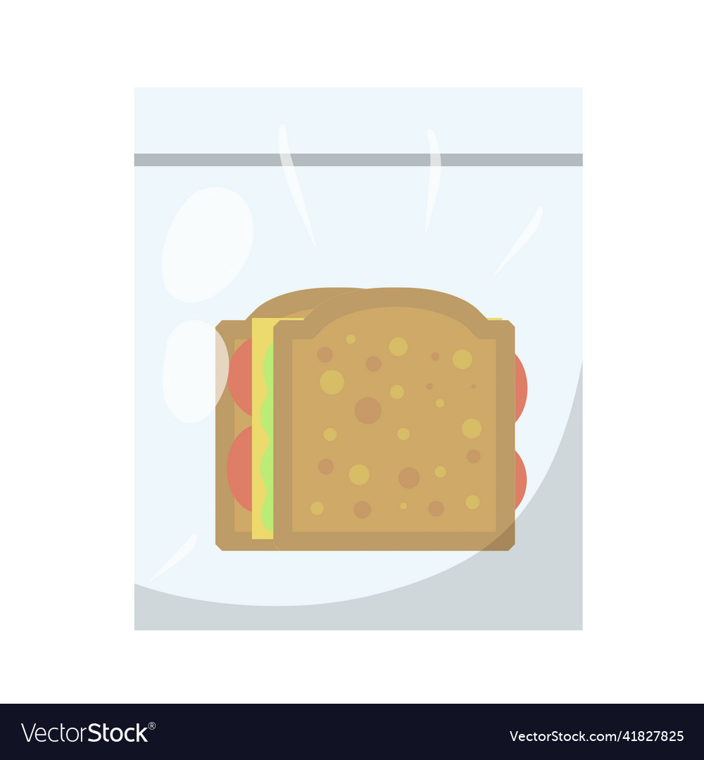 Sandwich in bag package with breakfast