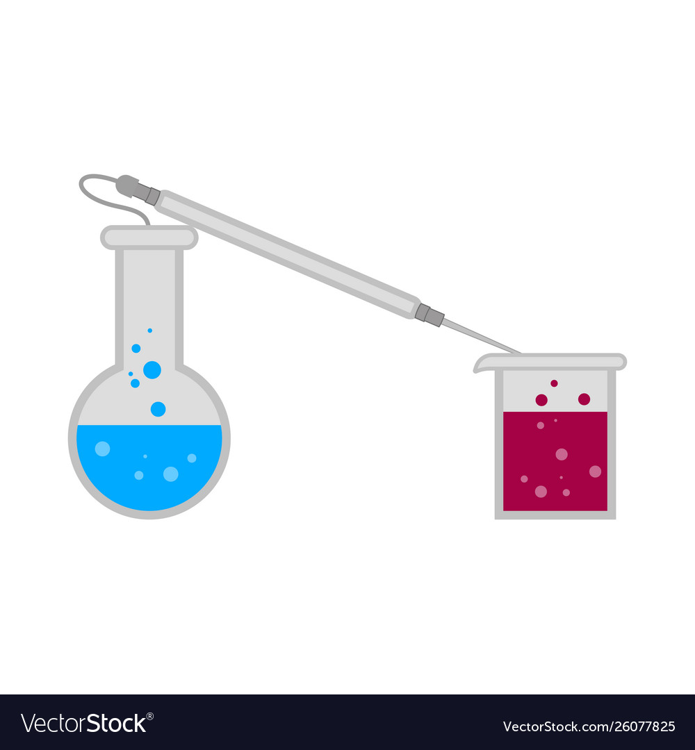 Science experiment with different flasks