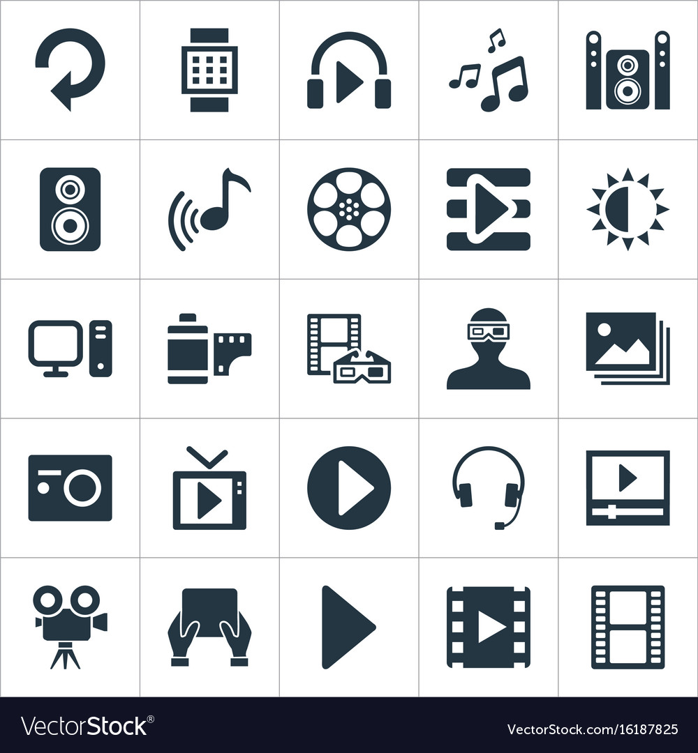 Set of simple multi icons