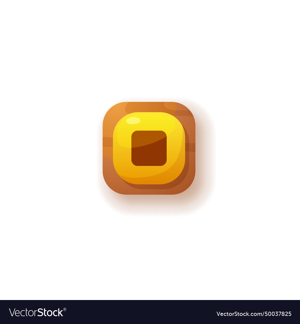 Stop ui button icon push yellow square