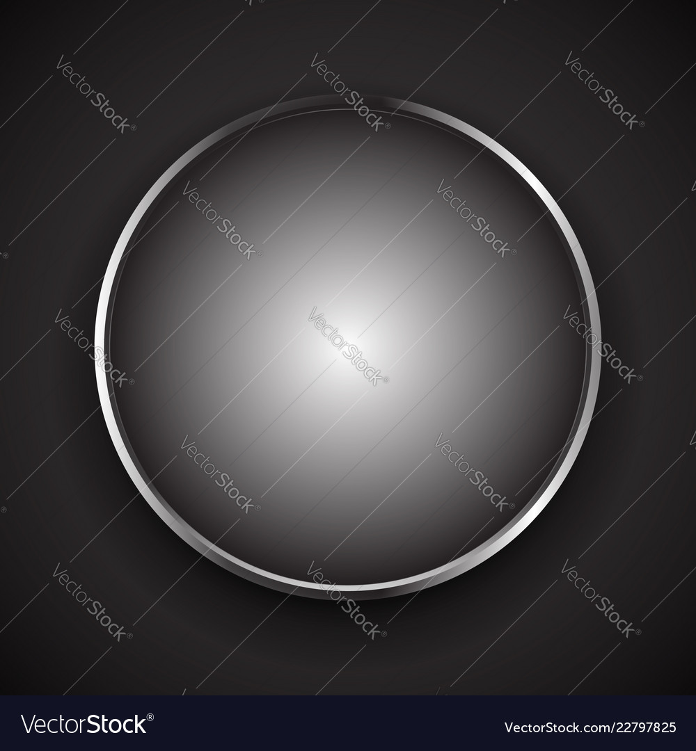 Stylish circle object with shiny metallic border vector image Stylish circle object with shiny metallic border