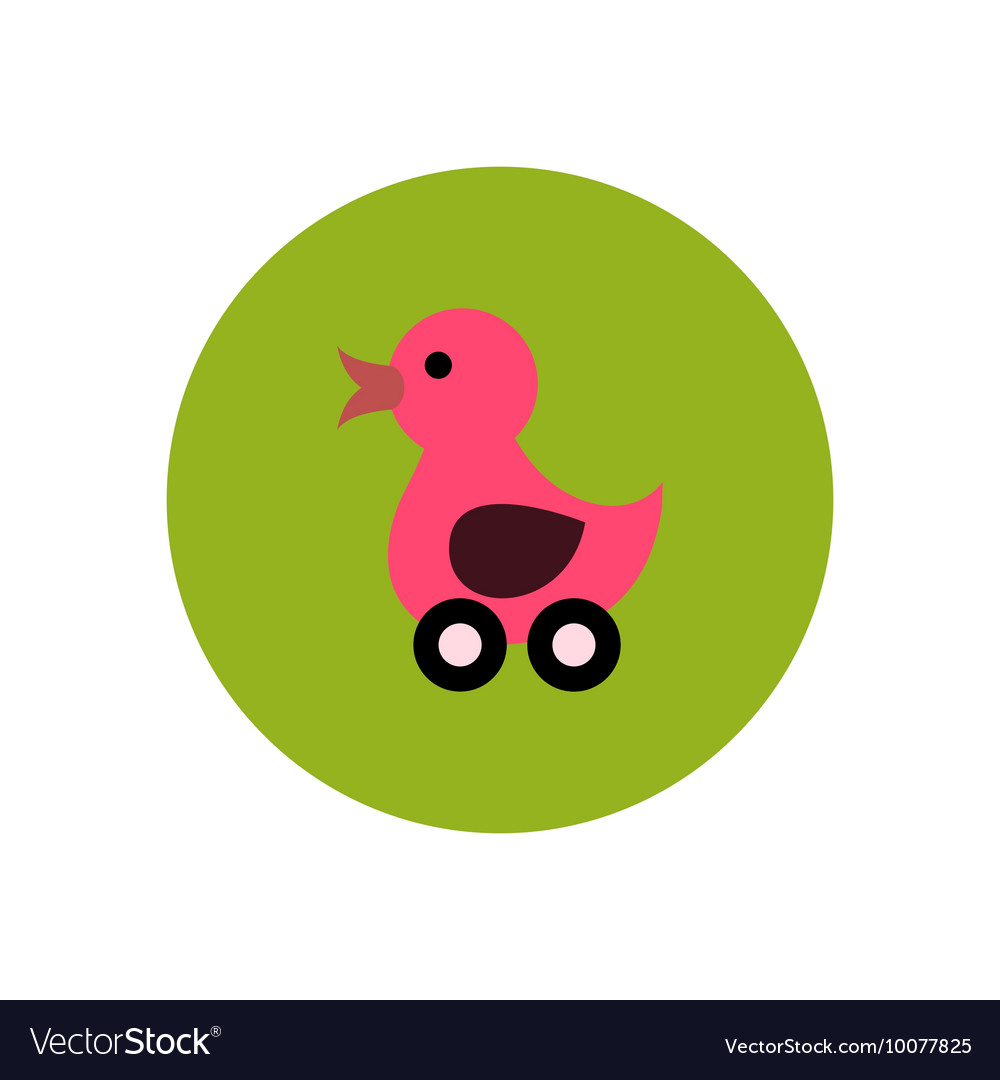 Stylish icon in color circle duck toy