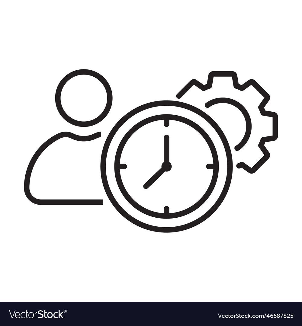 Time management icon in linear style