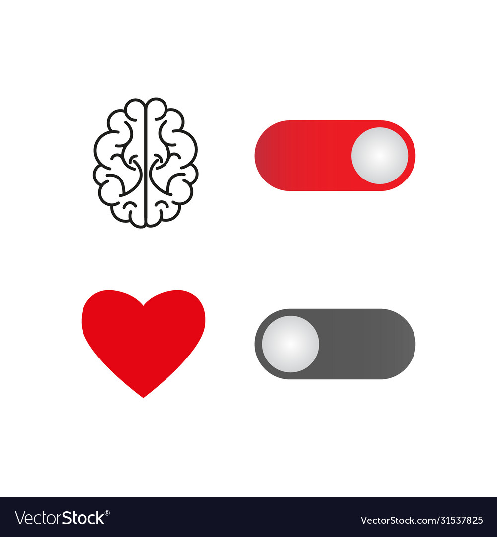 Turn on your brain and off heart to make Vector Image