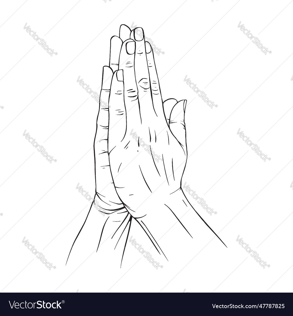 Two hand drawn gesture sketch line art Royalty Free Vector