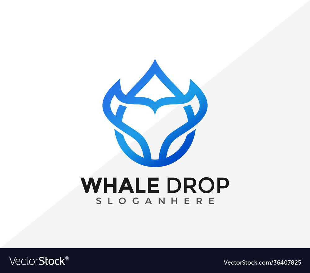 Whale drop logo design creative idea logos