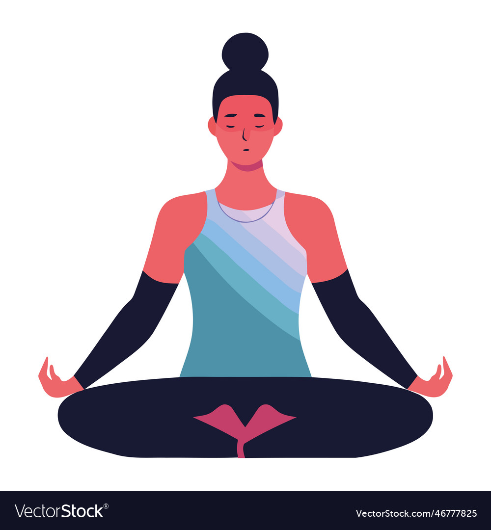 Woman meditating in lotus position Royalty Free Vector Image