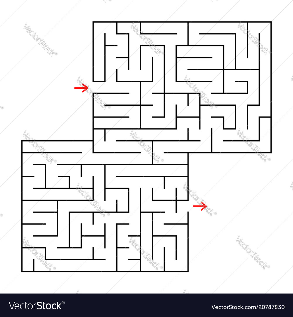 Abstract square isolated maze black color Vector Image