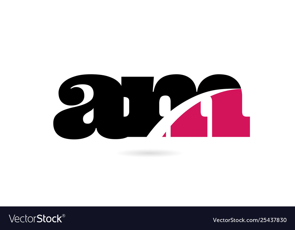 Am a m pink and black alphabet letter combination