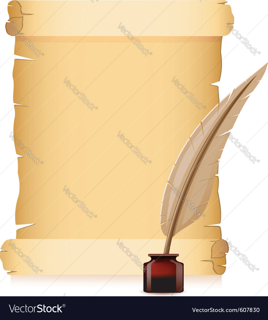 Ancient Scroll with Feather Quill
