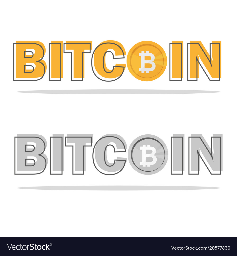 Bitcoin logo with its icon and isolated