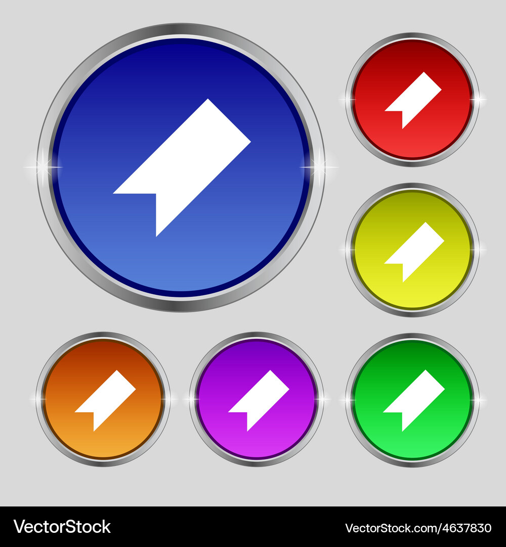 Bookmark icon sign round symbol on bright Vector Image