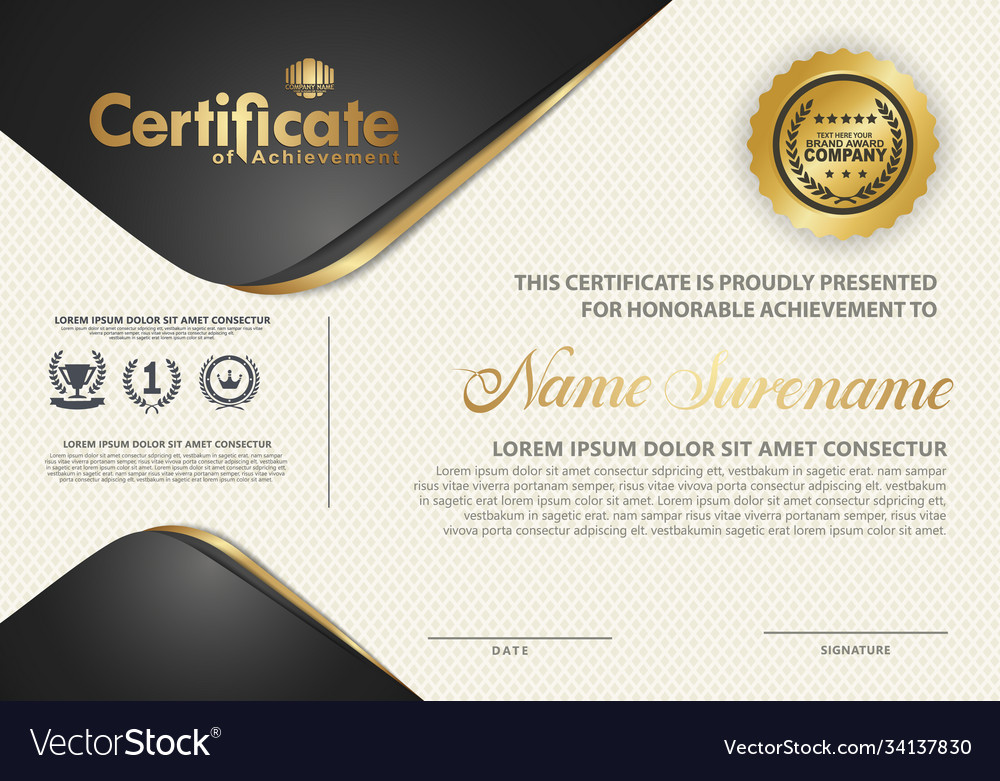 Certificate template with luxury and elegant Vector Image