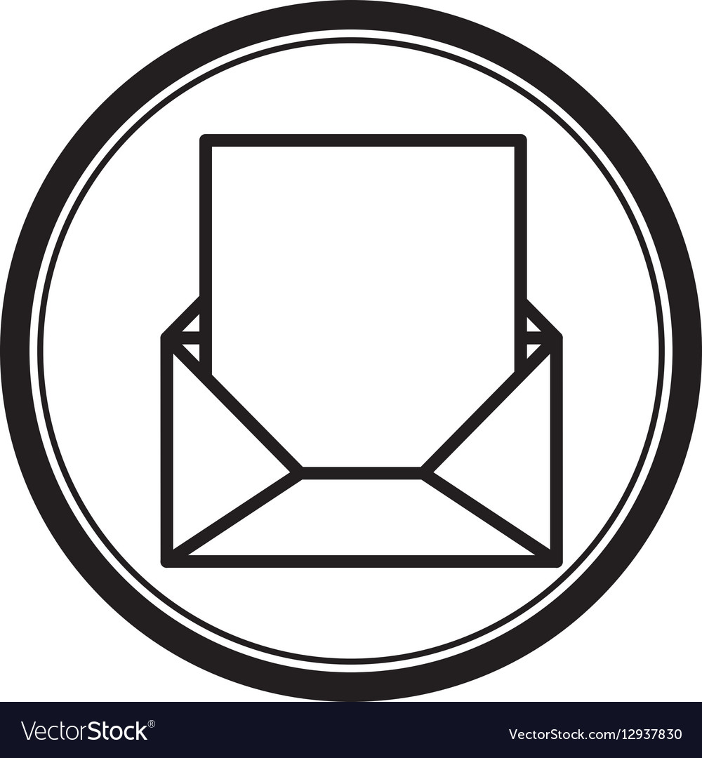 Circular shape with blank paper envelopes opened