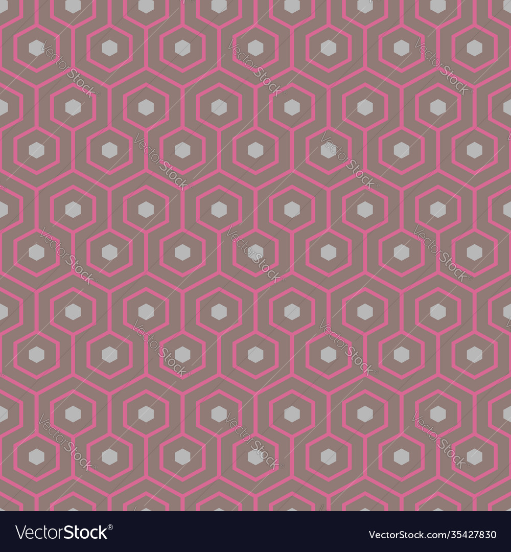 Colorful hexagon repeat pattern print vector image Colorful hexagon repeat pattern print