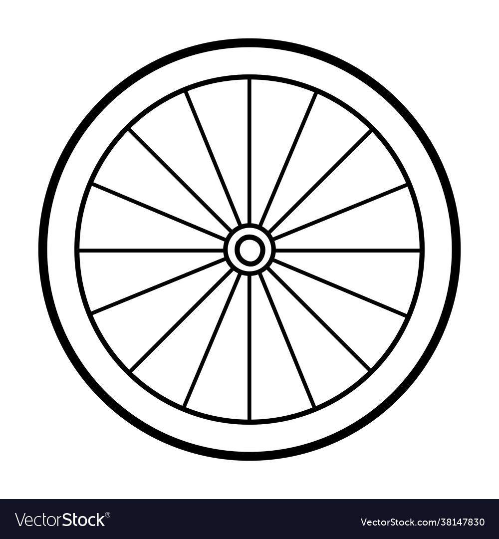 Coloring book bicycle wheel Royalty Free Vector Image