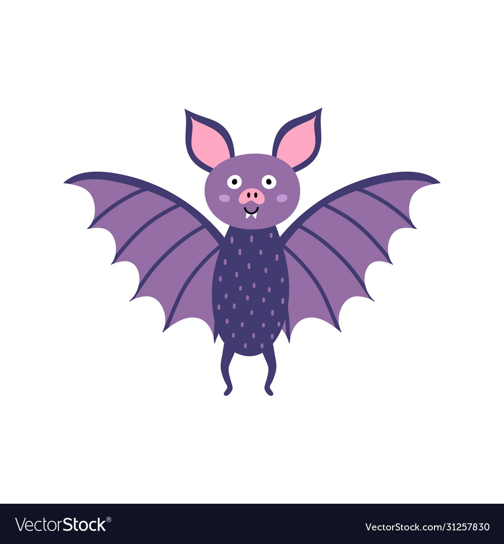 Cute little bat vampire bat character Royalty Free Vector