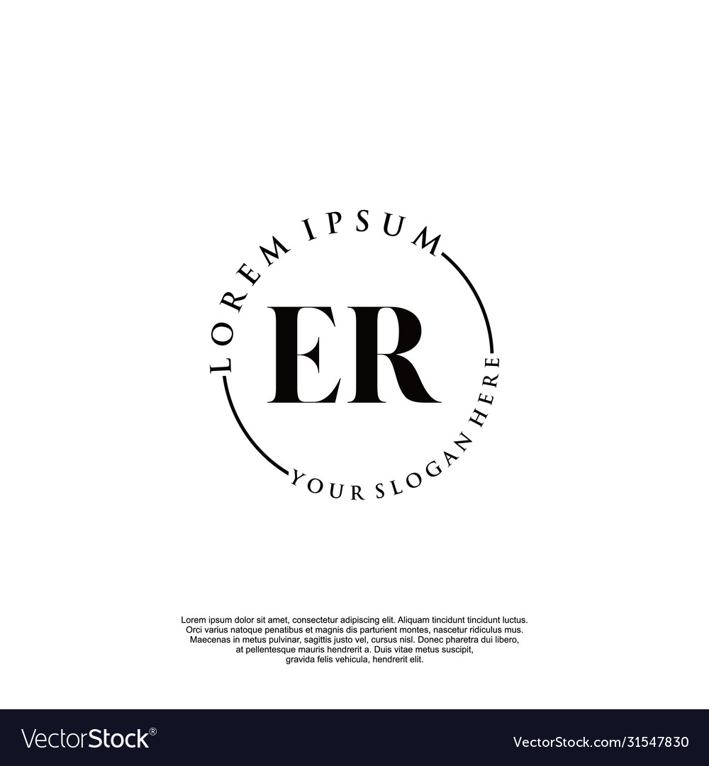 Er initial handwriting logo design Royalty Free Vector Image