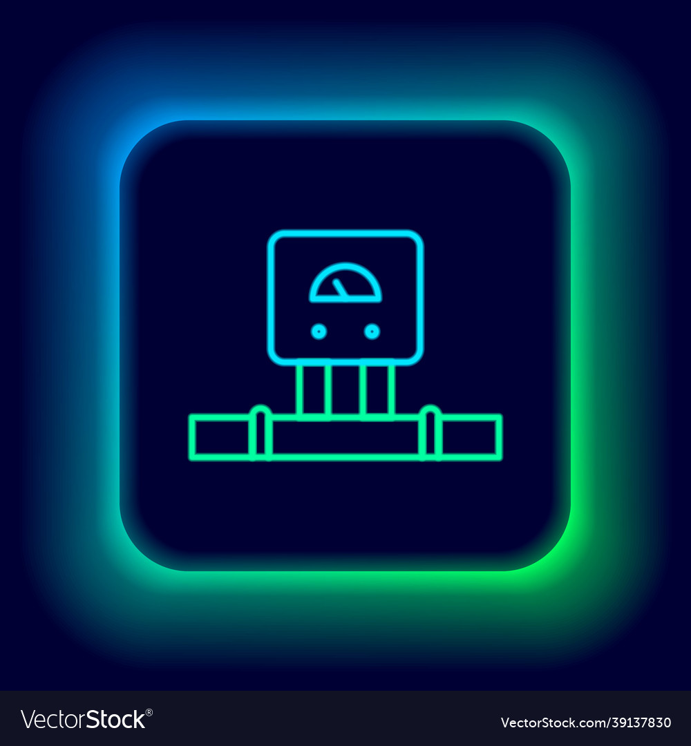 Glowing neon line smart sensor system icon vector image Glowing neon line smart sensor system icon