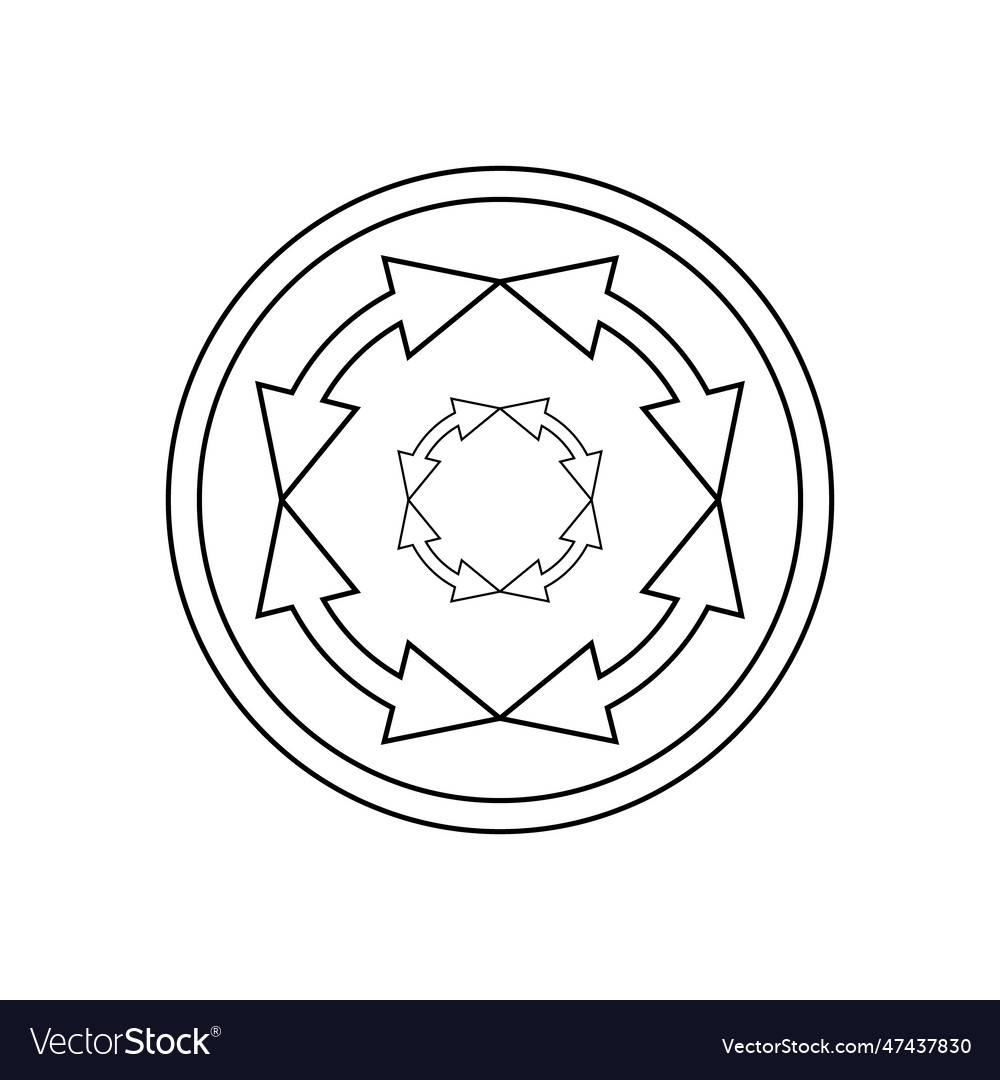 Icon with multidirectional arrows in a circle