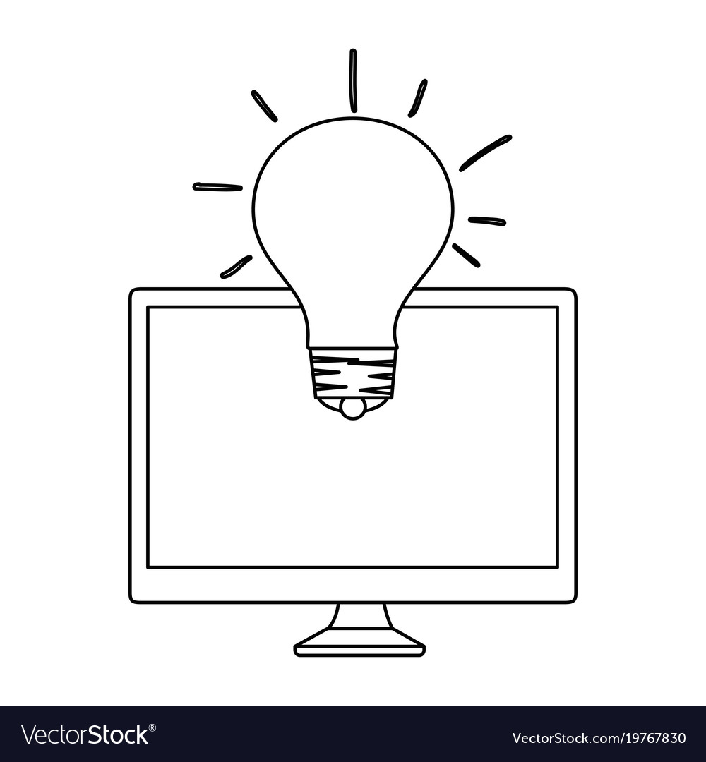 Monitor computer with bulb