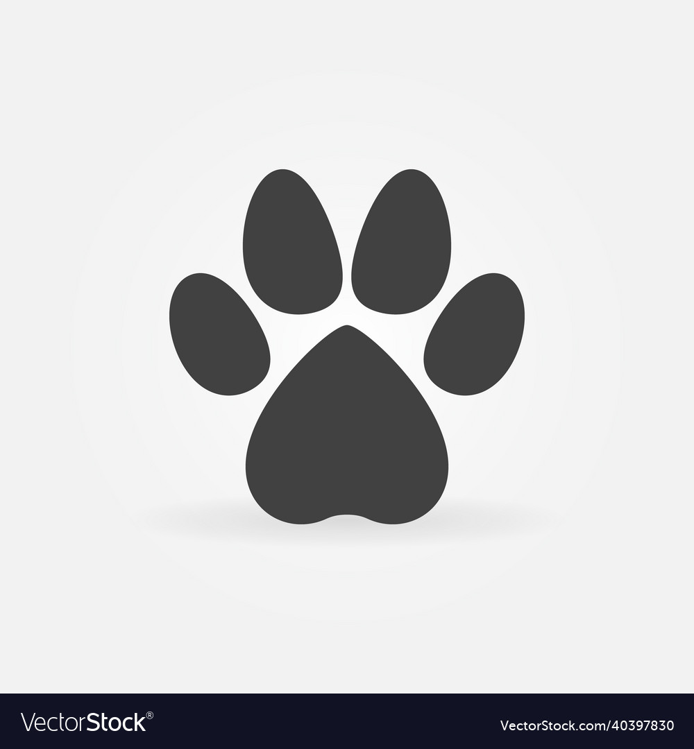 Paw foot print concept minimal solid icon