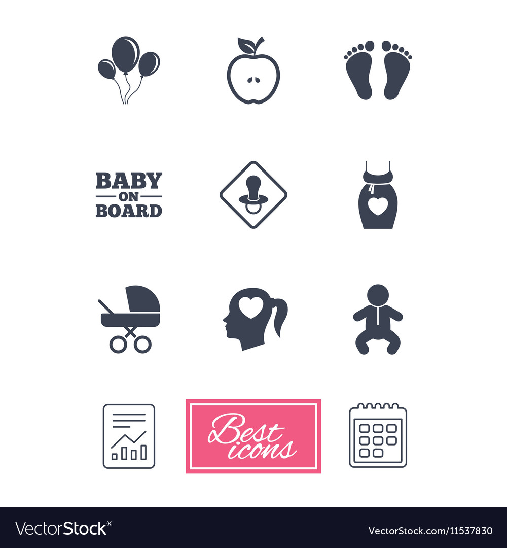 Schwangerschaft Mutterschaft und Baby Pflege Icons