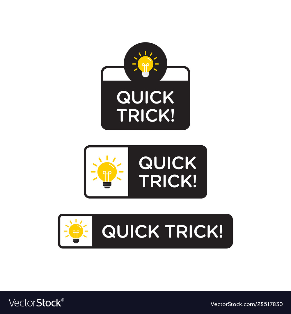 Quick tips helpful tricks logo icon or symbol set Vector Image