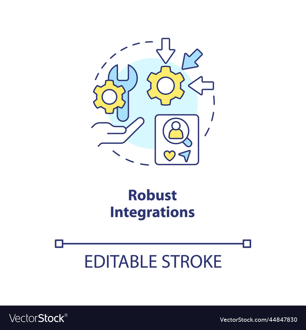 Robust integrations concept icon Royalty Free Vector Image