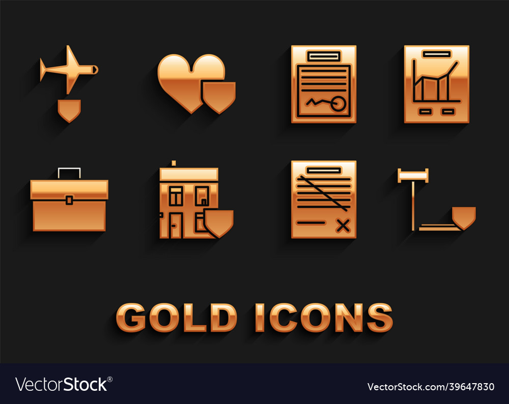 Set Haus mit Schild Dokument Diagramm Richter vector image Set Haus mit Schild Dokument Diagramm Richter