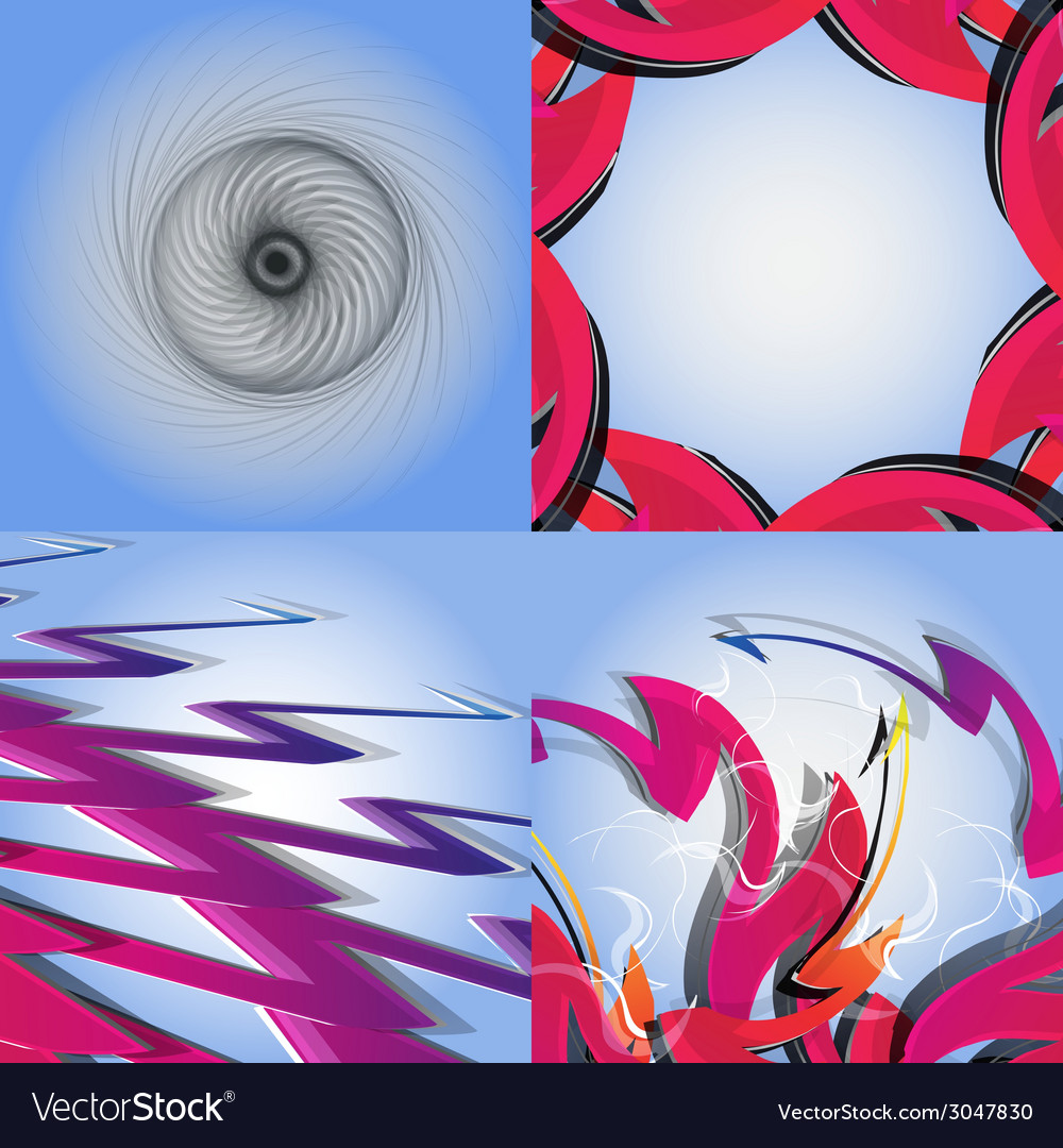 Set of abstract modern wave colorful background