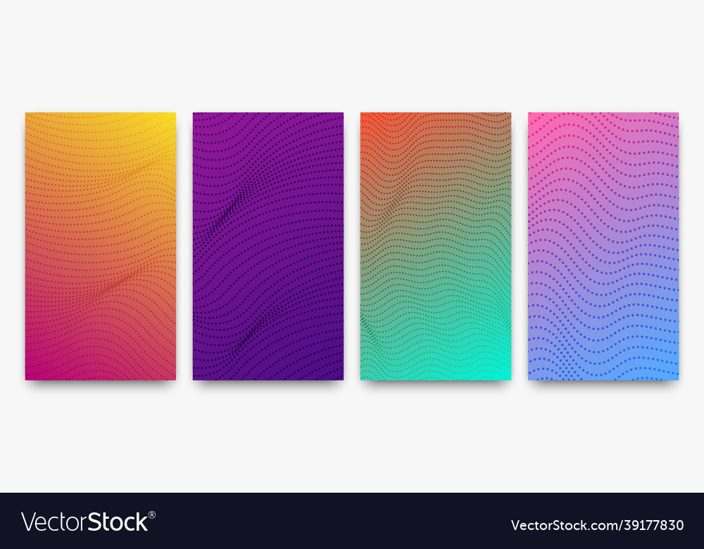 Set of halftone gradient backgrounds with dots vector image Set of halftone gradient backgrounds with dots