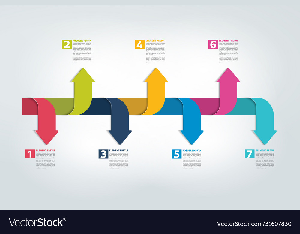 Timeline report template chart scheme step vector image Timeline report template chart scheme step