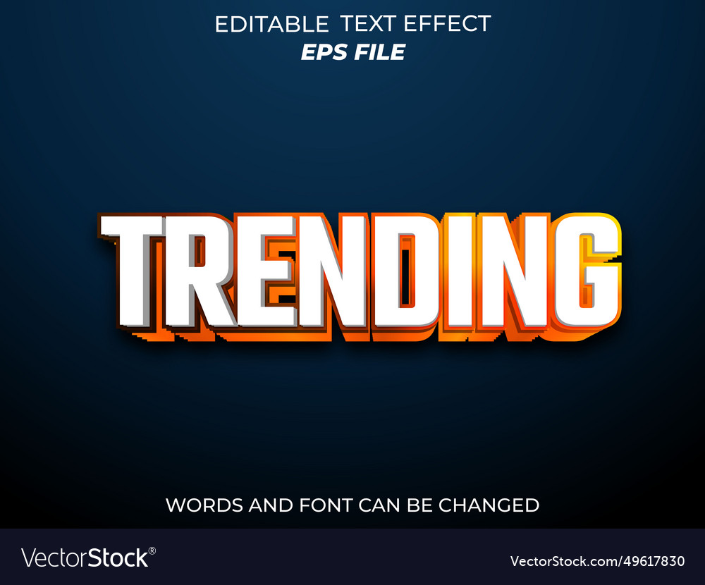 Trending text effect font editable typography 3d