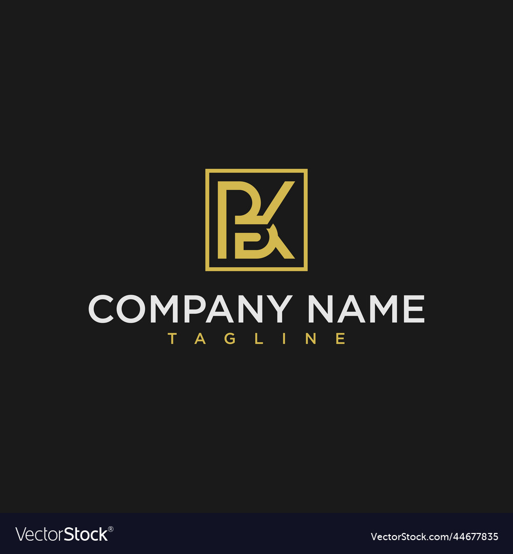Bk or kb luxury initial square logo design Vector Image
