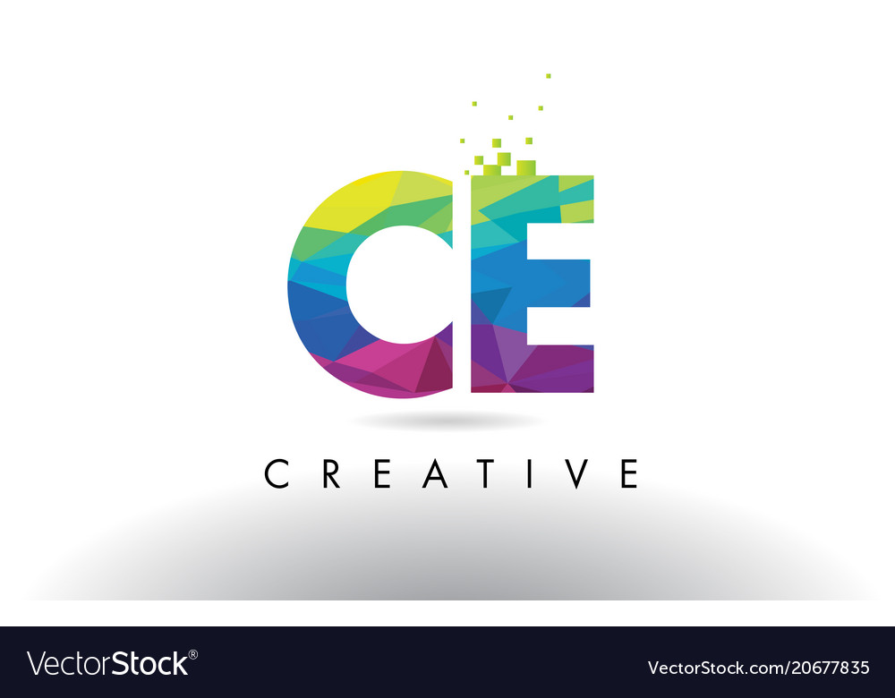 Ce c e colorful letter origami triangles design