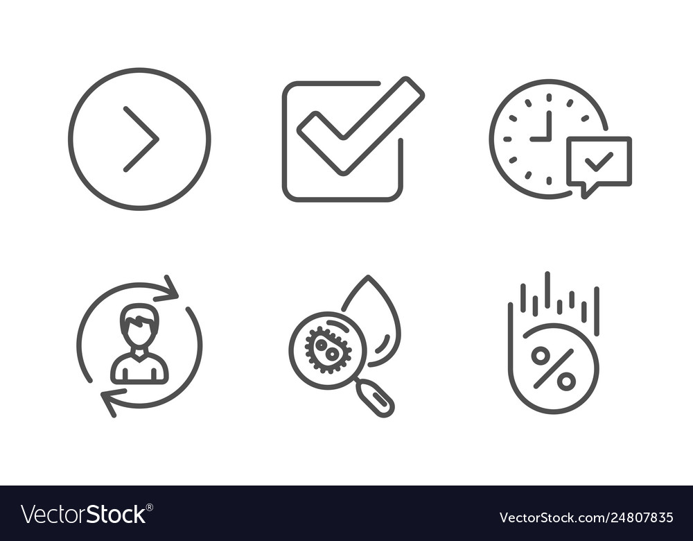 Checkbox water analysis and select alarm icons vector image Checkbox water analysis and select alarm icons