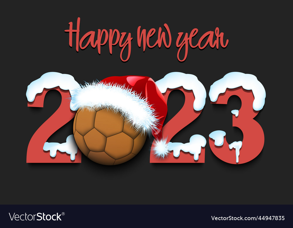 Happy new year 2023 and handball ball