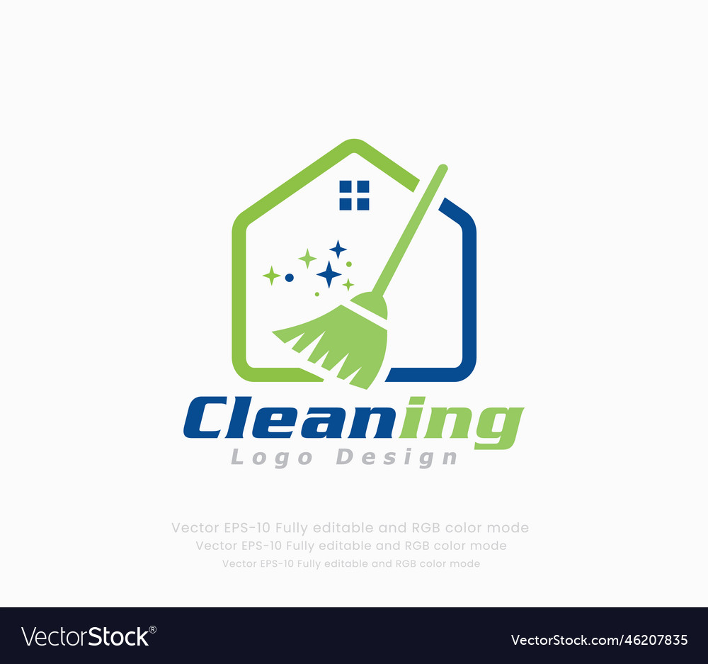 House cleaning logo Royalty Free Vector Image - VectorStock