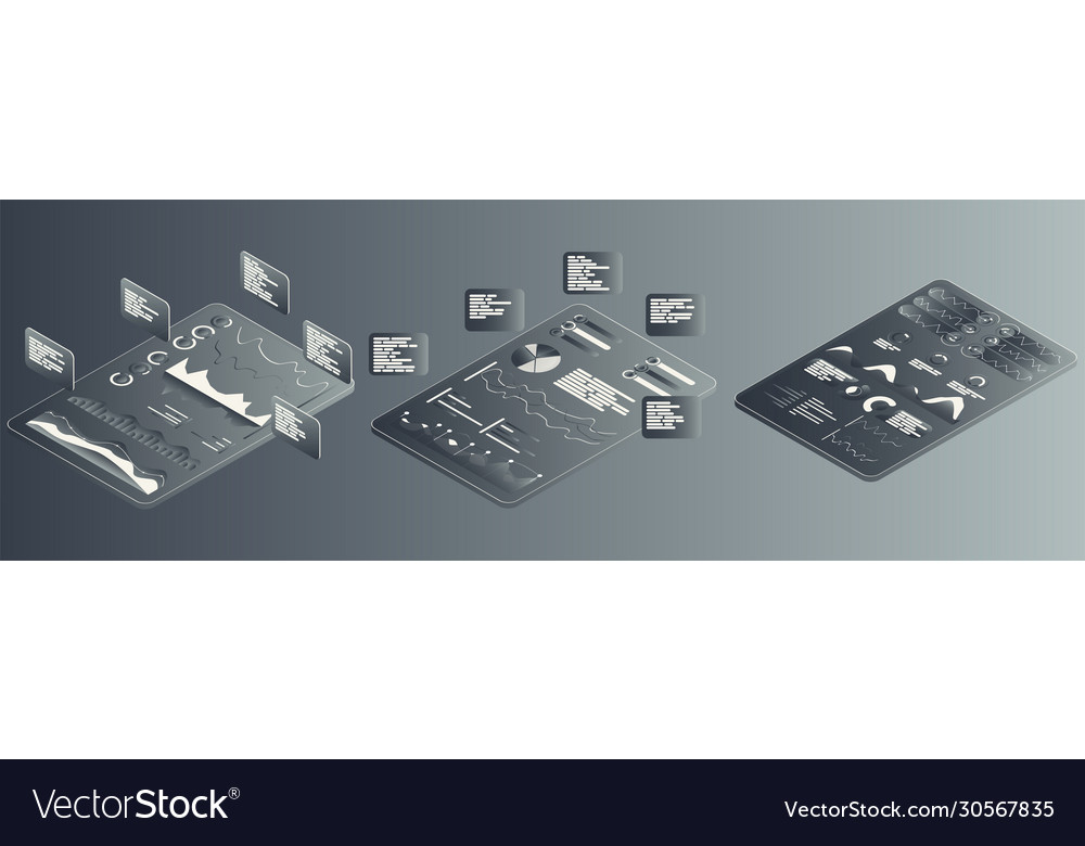 Isometric concept statistics data analytics