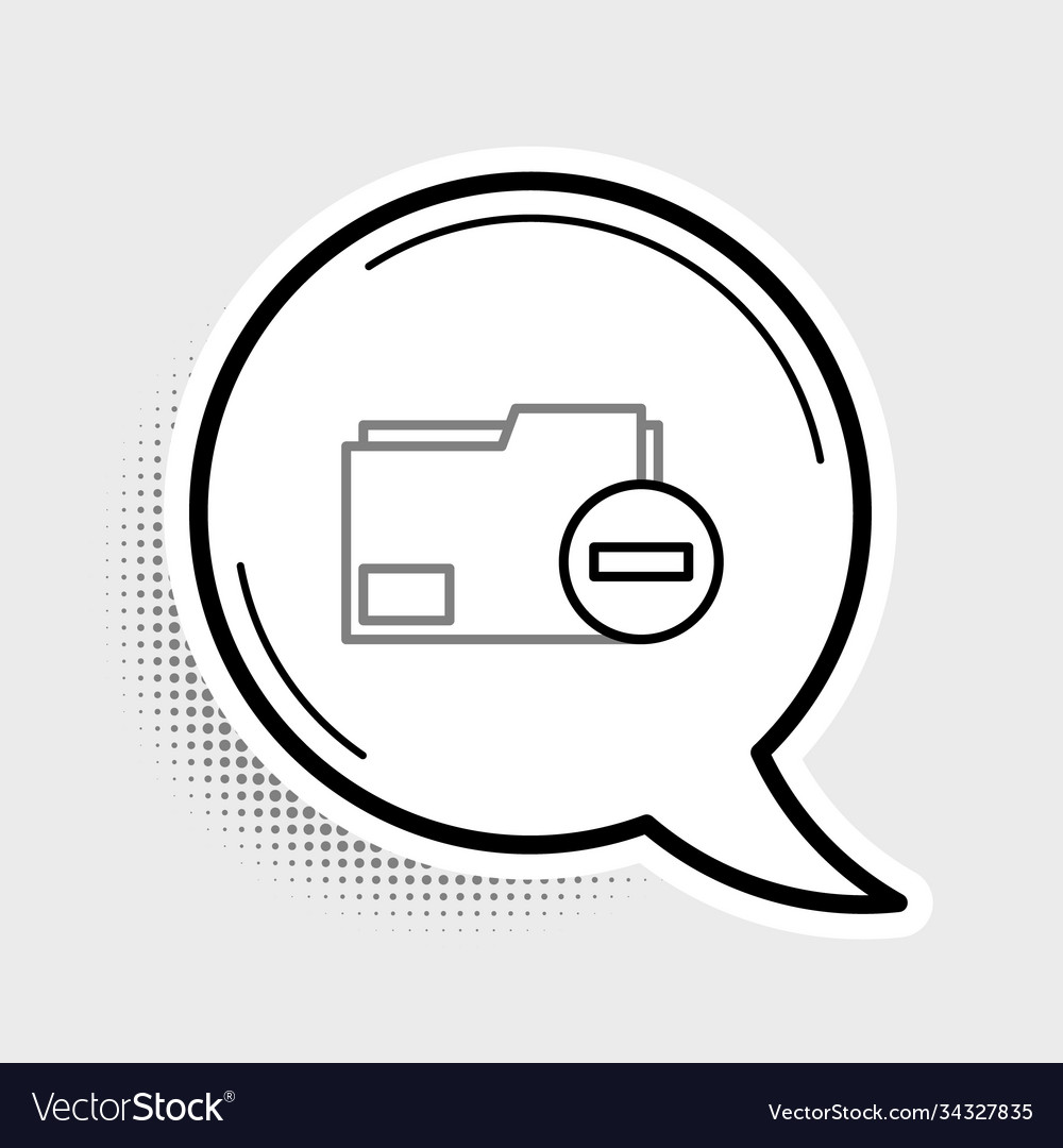 Line document folder with minus icon isolated Vector Image Line document folder with minus icon isolated