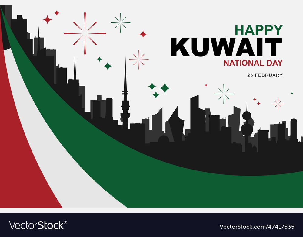 National day kuwait background Royalty Free Vector Image