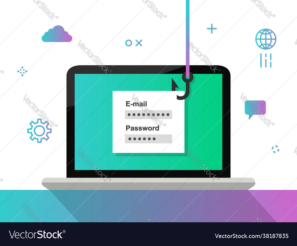 Phishing concept stealing login and password
