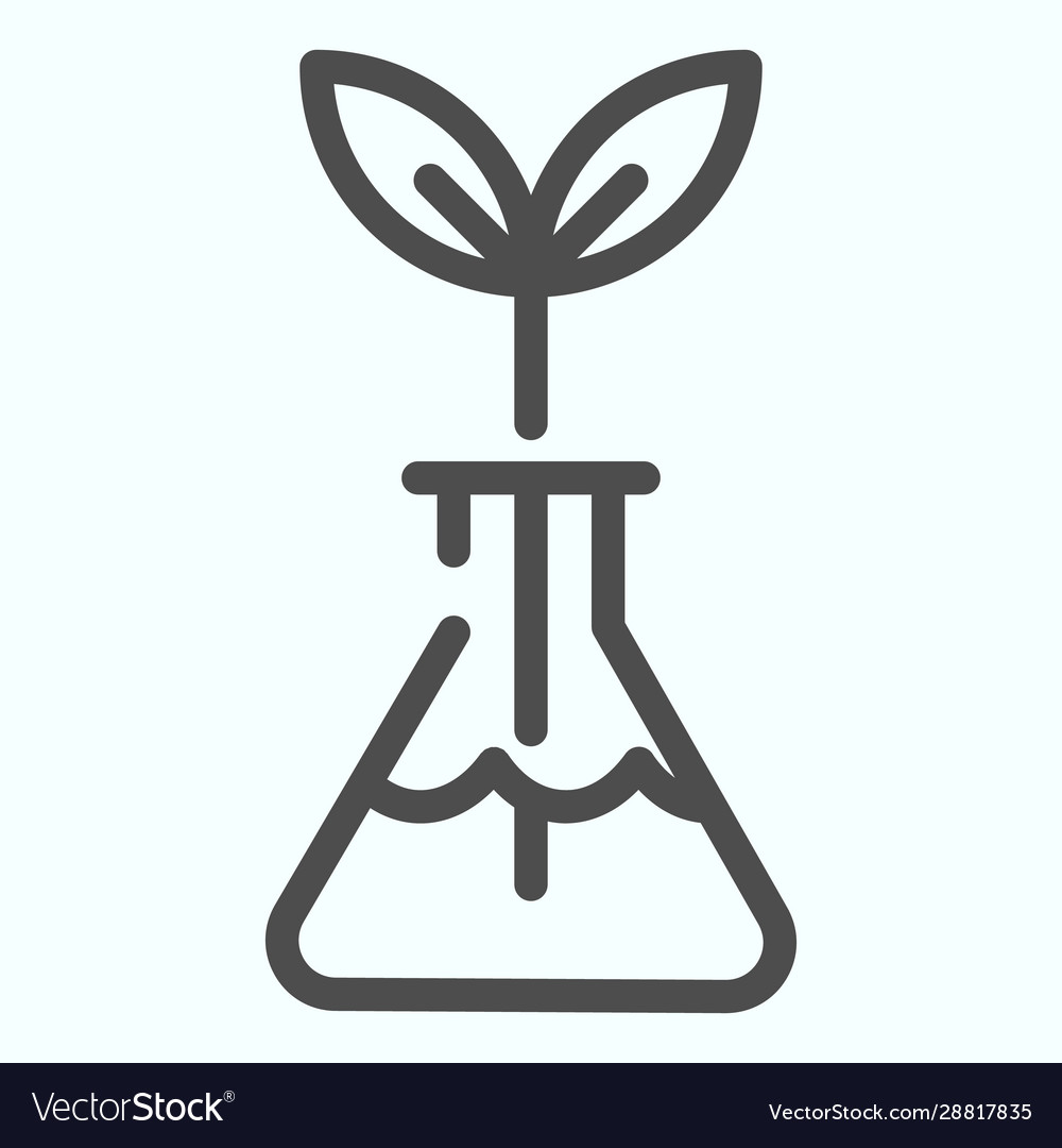 Science flask line icon laboratory vector image Science flask line icon laboratory