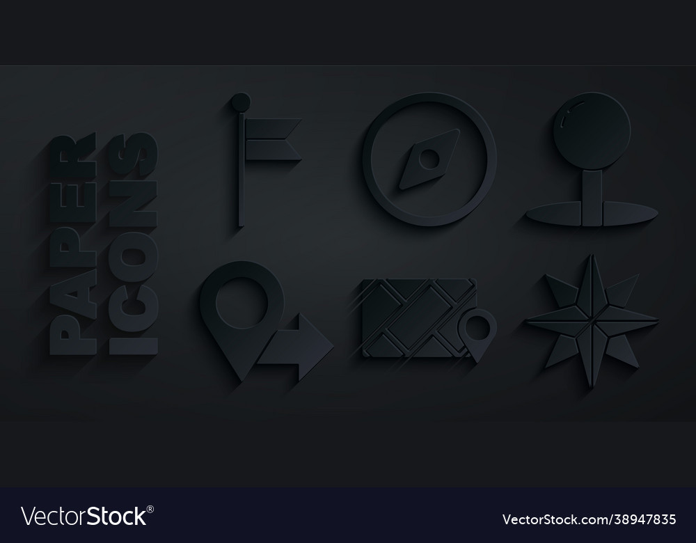 Set city map navigation push pin location wind Vector Image Set city map navigation push pin location wind